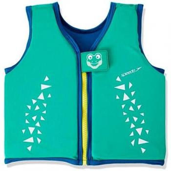 Speedo Youth Unisex Croc Patterned Swim Training Vest, Green/Blue 4-6 Year