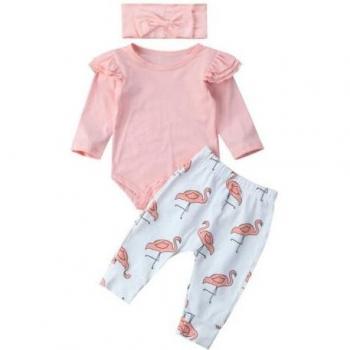 Newborn Baby Girl Flamingo Outfit Set