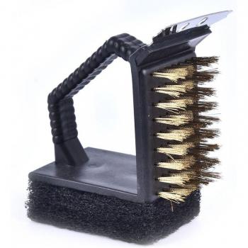 Trio de Brosses de Nettoyage en Métal pour Barbecues, avec Poignée