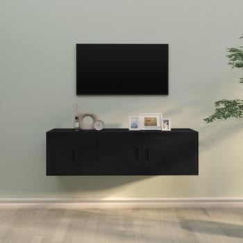 VidaXL 2-teiliges TV-Möbel-Set in Schwarz aus Holzwerkstoff