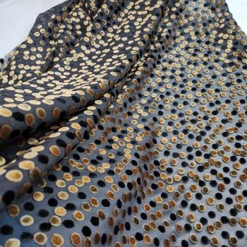 Vestido de Terciopelo y Rayón con Detalles Flocados
