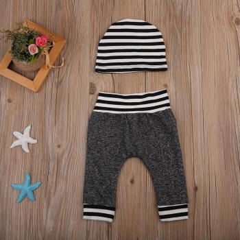 Pantalones para recién nacidos, estampado a rayas, 0-6 meses, 2 piezas