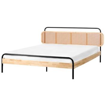 Rattan BoussiCourt Light Brown Bed 180x200 – Beliani EU Super King