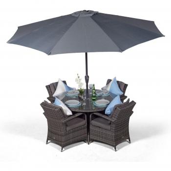 Arizona 4 Person Round Rattan Dining Set
