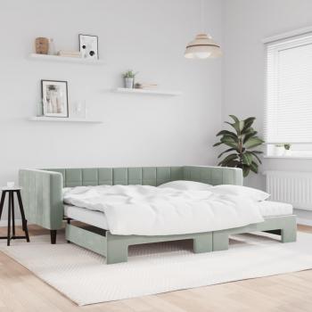 VidaXL Tagesbett Samt Hellgrau 100x200 cm Ausziehbar