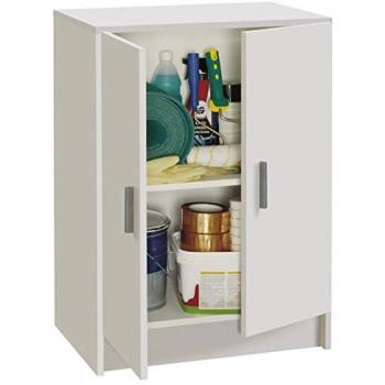 Armoire Pratique 2 Portes 59x37x80 cm Blanc