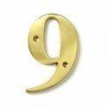 Antique Style 6” Brass Address Marker #9