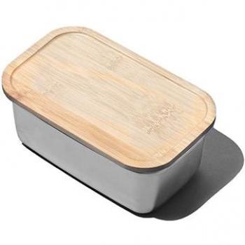 Boîte inox 1000 ml avec couvercle en bambou compatible micro-ondes Yoko® Design