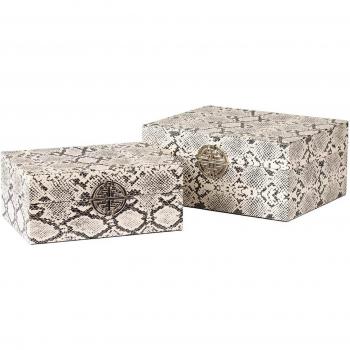 Black and White Faux Leather Snake Skin Design Jewellery Box