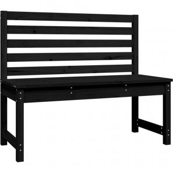 Banco de jardín macizo de pino negro – 109 × 48 × 91,5 cm