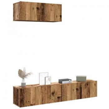 TV Station 3‑Piece Set en Madera Recuperada – Torana