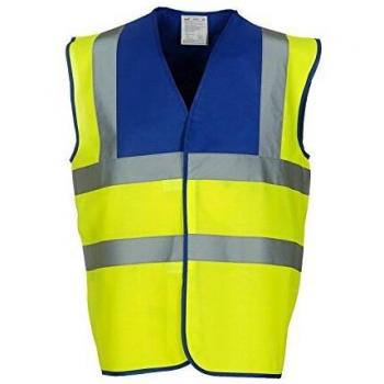 YOKO High Visibility Two-Tone Waistcoat Large Royal/Hi-Vis Yellow