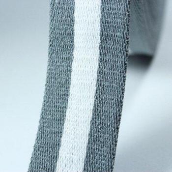 1.4 Khaki White Striped Twill Webbing