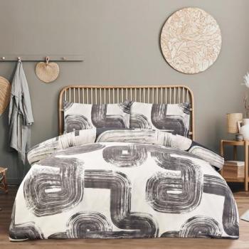 King‑Size Black Elemental Duvet Duo – Reversible Design
