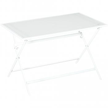 Outsunny Klapptisch mit Schirmloch 110x70x70cm, faltbar, ideal für Balkon und Picknick