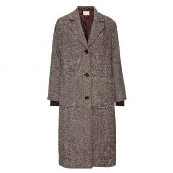 S.Oliver Funktions‑Wollmantel mit Rippbündchen – Relaxed Fit – Damen – Größe 42 – Bordeaux