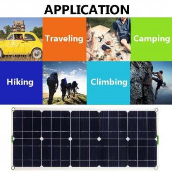 18V/5V 100W Solar Panel with Dual USB for Outdoor Activities