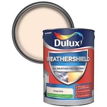 Dulux Weathershield All Weather Protection Smooth Masonry Paint Magnolia, 5L