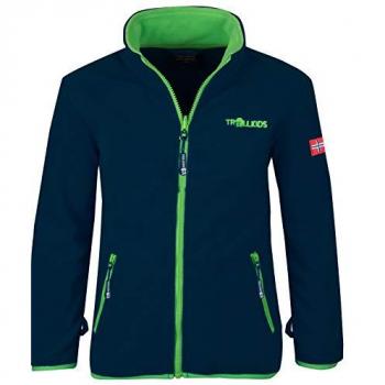 Trollkids Fleecejacke KIDS OPPDAL XT ZIP-IN navy/bright green Gr. 164