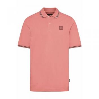 Bugatti Poloshirt mit Kontraststreifen Rosa Slim Fit