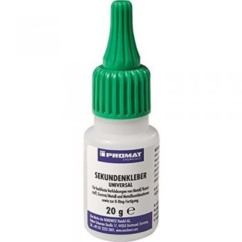 Colle instantanée Promat 20 g, certificat NSF P1, incolore – flacon