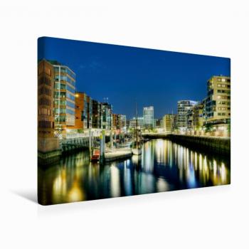 Sandtorhafen abends – 45 × 30 cm Textildruck, Christian Ohde & CALVENDO