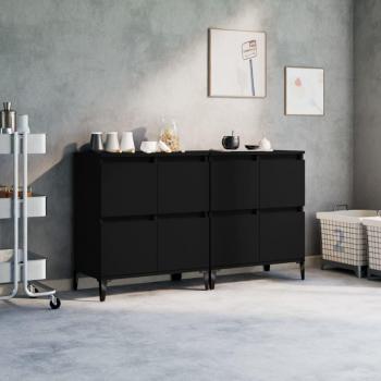 VidaXL 2 pcs Black Sideboards 60x35x70 cm Engineered Wood