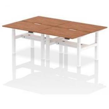 4‑P Seat Air B2B Office Bench – 1200 × 800 mm, Scalloped Walnut Finish