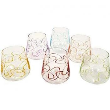 Crystalex Becher Set, 6 x 290 ml, Sandra, Kristallglas mit Gravur