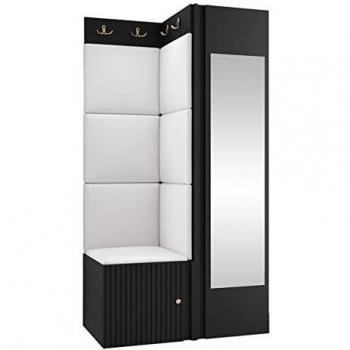 Meuble d'entrée Hartford 391 en MDF et faux cuir