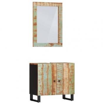 VidaXL Badmöbel-Set: Zweiteiliges Massiv-Altholz-Design