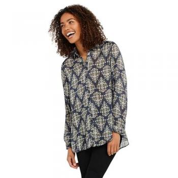 M & Co Chemise Rayée Métallique Bleu EU 44