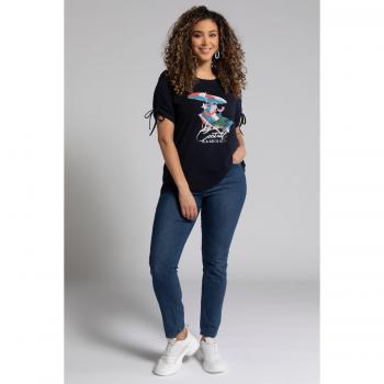 T-shirt Mezze Maniche Donna Blu con Motivo Pesce Taglia 56/58