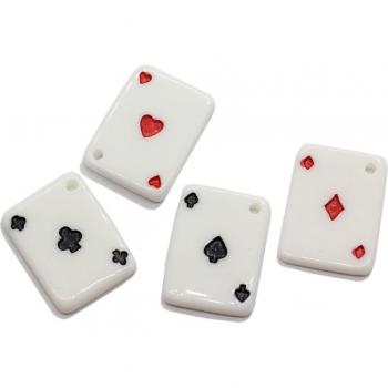 Adornos de resina para pendientes, 50/100 Uds., decoraciones de cartas de póker