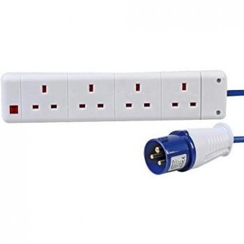 5m 4 Gang 16A Extension Lead for Camping