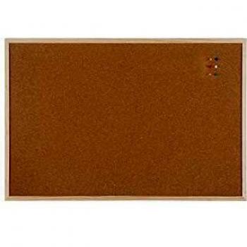 Pizarra de corcho doble cara 60x90 cm con marco de madera