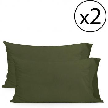 Fundas de Almohada 100% Algodón – Verde Oliva, Calidad 150 TC
