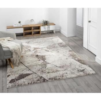 Modern Taupe Slate Embossed Rug by Eleanor – 31 x 59