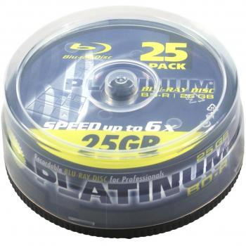 5er Spindel Platinum BD-R 25 GB Blu-ray Rohlinge 135 Min. Aufnahmezeit 6x Speed