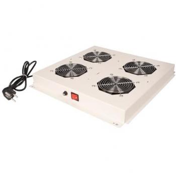 Roline Ventilatore di copertura 19” con 4 ventole ON/OFF, colore grigio