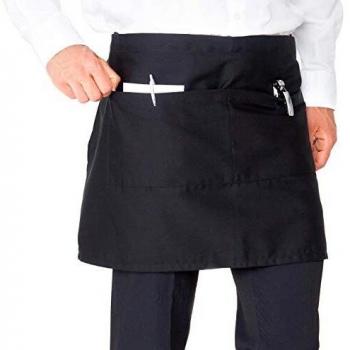 Tablier noir court de sommelier 2 poches