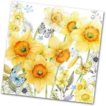 Set de 20 Serviettes à la Jonquille, Papier 33 cm