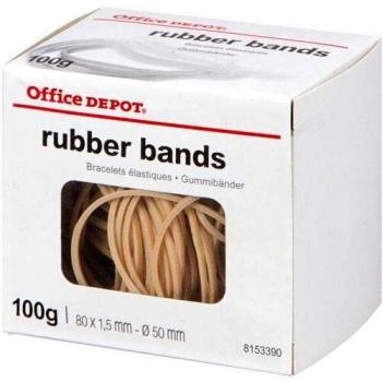 Eco Friendly Office Rubber Bands – 80 mm Diameter, 1.5 mm Thick, 50 mm Long, 100 g