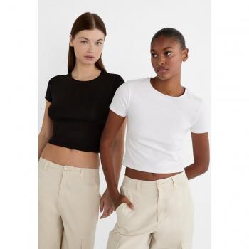 Confezione Stradivarius: 2 Crop Tops Bianco M