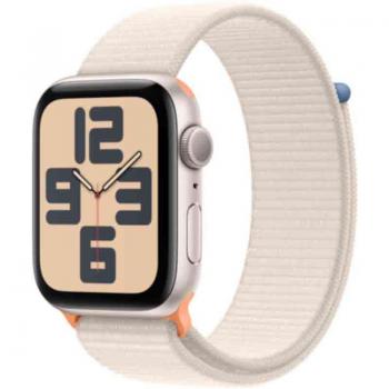 Montre Apple Watch SE 44mm Boîtier Aluminium Starlight avec Sport Loop