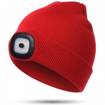 Gorro de punto con iluminación LED