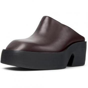 Zuecos Billie para Mujer con Tacón Burdeos