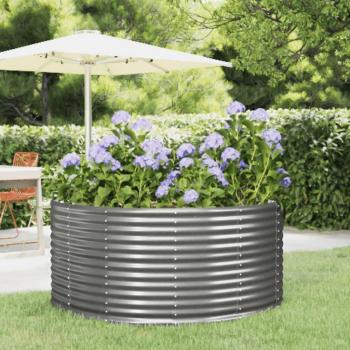 Lit de Jardin Elevated Gris 140x140x68 cm Acier Galvanisé