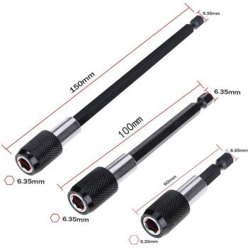 1/4 Inch Hex Shank Automatic Lock Screwdriver Bit Extension