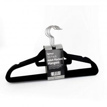 ViVo © 10x Non Slip Flocked Velvet Hanging Hangers With Bar